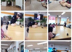 안전사고 대비 응급처치 심폐소생술 실습교육 수료 및 119소방서 안전교육 실시해 응급상황 발생시 대응체계 숙지하였습니다.